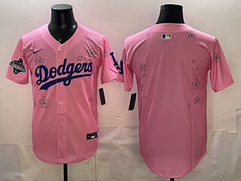 Men Nike 2026 Los Angeles Dodgers Blank Pink Sakura Edition Game MLB Jersey 002